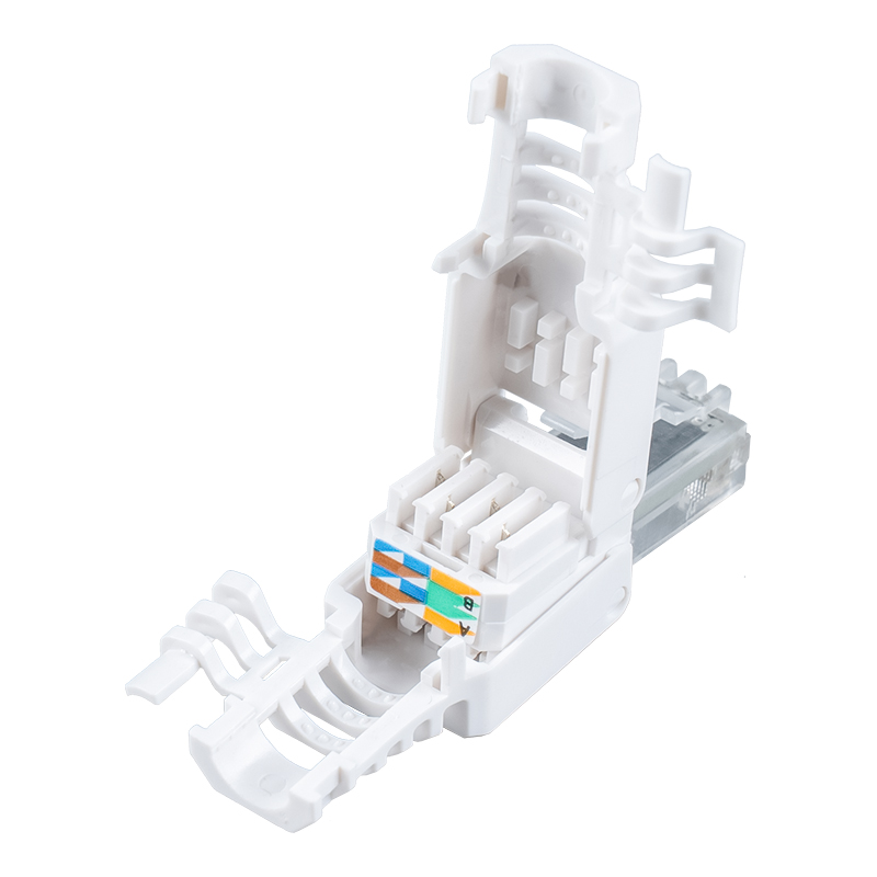 Cat6 Suojaamaton työkaluton RJ45-liitin (siipillä) RJ-688X-C6 Cat6 Suojaamaton työkaluton RJ45-liitin (siipillä) RJ-688X-C6