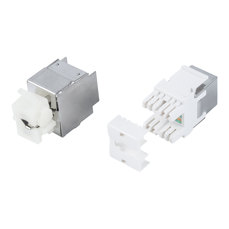 Cat6A suojattu 180° Keystone Jack (metallikotelolla) SM-2064SD8C6A