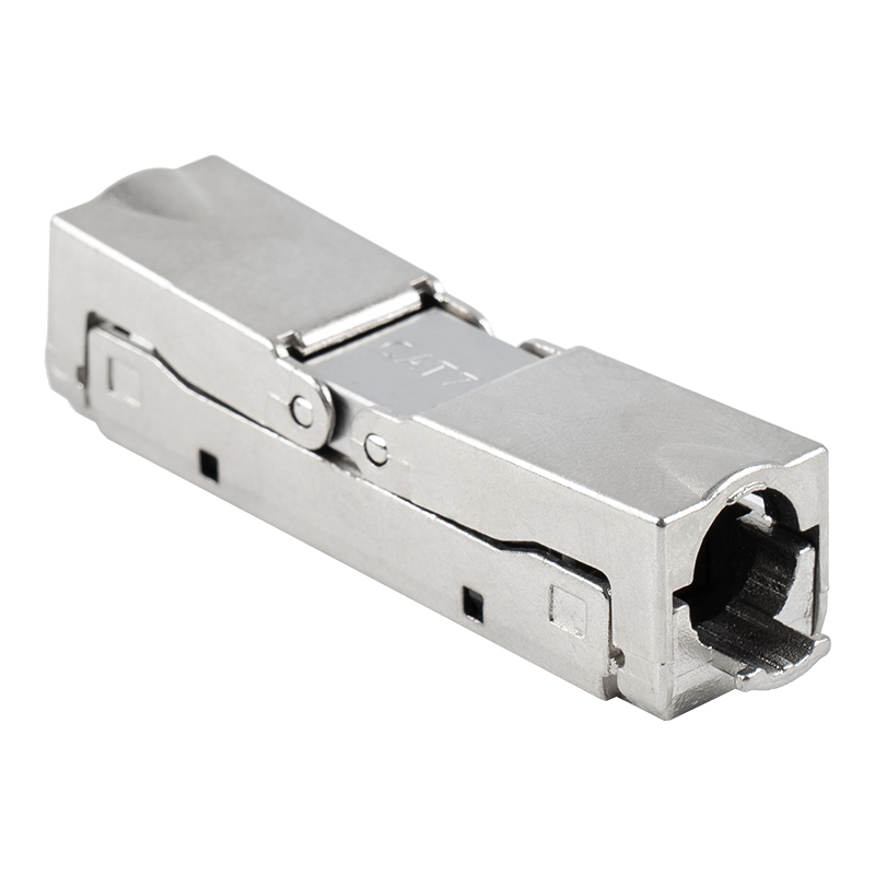 Cat6A suojattu työnnettävä työkaluton liitin (yksi aukko) RJ-604S-1-C6A Cat6A suojattu työnnettävä työkaluton liitin (yksi aukko) RJ-604S-1-C6A