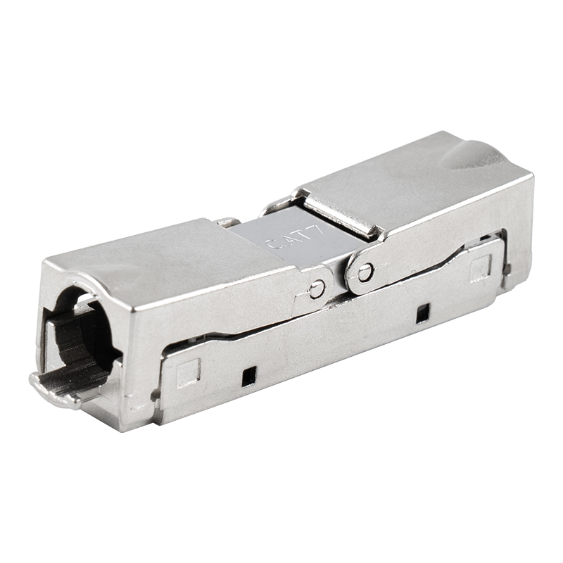 Cat6A suojattu työnnettävä työkaluton liitin (yksi aukko) RJ-604S-1-C6A