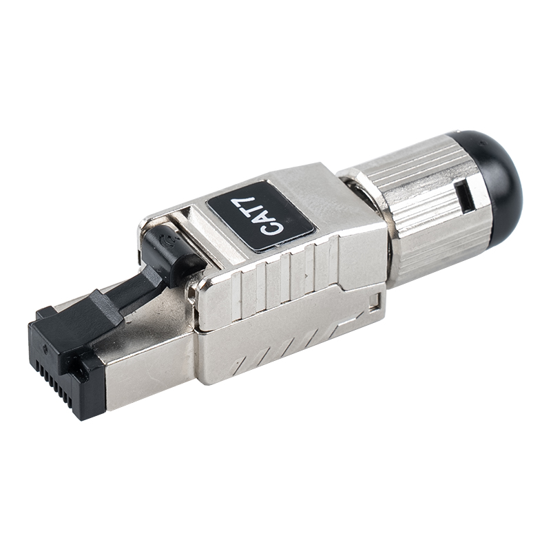 Cat7 suojattu työkaluton RJ45-liitin (mustalla muovijousiklipsillä) RJ-G60S-1-C7 Cat7 suojattu työkaluton RJ45-liitin (mustalla muovijousiklipsillä) RJ-G60S-1-C7