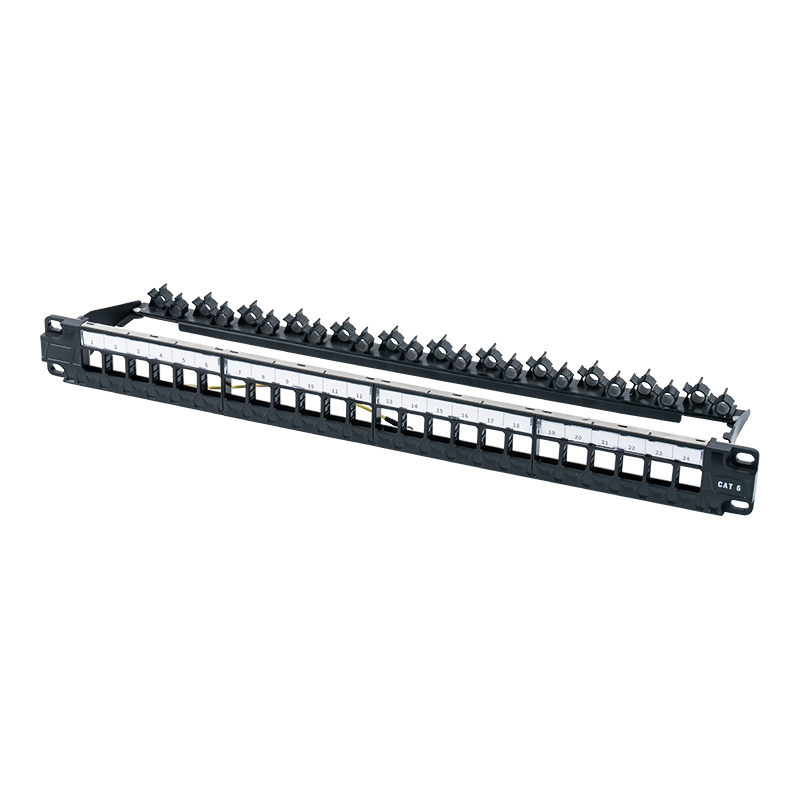 19 tuuman 1U 24-porttinen suojaamaton teline (taitettava kiinnike) SP-3402-24P